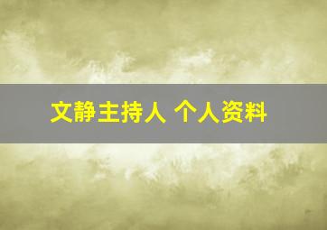 文静主持人 个人资料